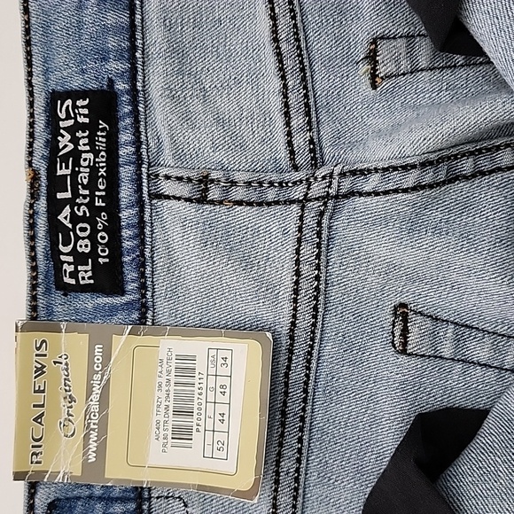 NWT Rica Lewis Men's Denim RL80 Straight Fit Faded Blue Jeans Size 34 - Picture 9 of 15
